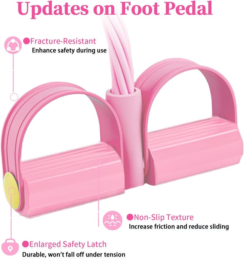 Spechance Pedal Resistance Bands with Handles, Upgrade 6-Tubes Manual Tension Training Pedal, Natural Rubber Foot Pedal Resistance Bands, Multifunction Fitness Bands for Abdomen, Waist, Arm, Leg - Image 4